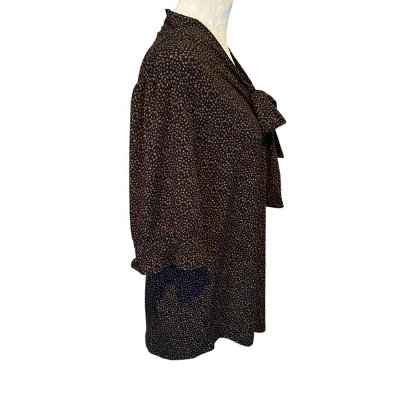 Adrianna Papell women's size XL black and brown stretchy short sleeve top - Picture 3 of 9